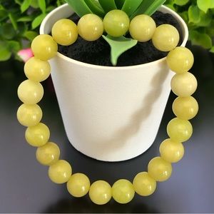 Lemon Jade 8mm Natural Stone Beads Stretchable Bracelet